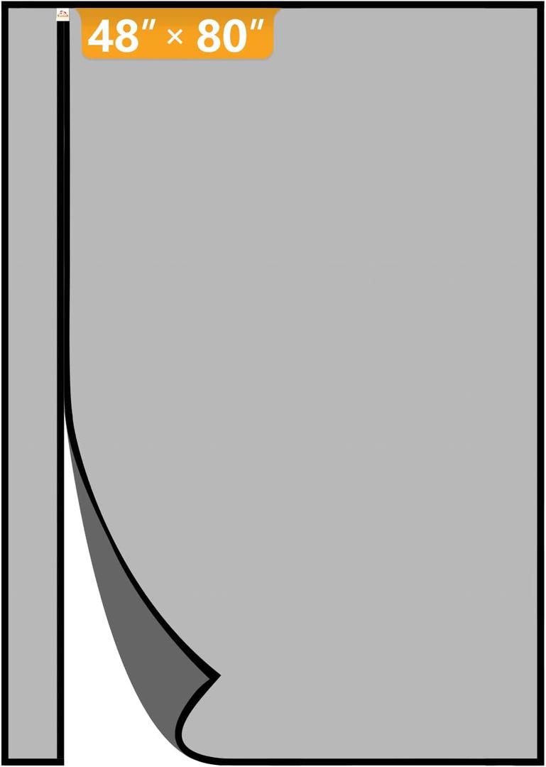 Yotache Reversible Left Right Side Opening Magnetic Screen Door Fits Door Size 48 x 80, Reinforced Sewing Mesh for Balcony, French, Sliding Glass Door, Actual Screen Size 50" x 81" (Black)