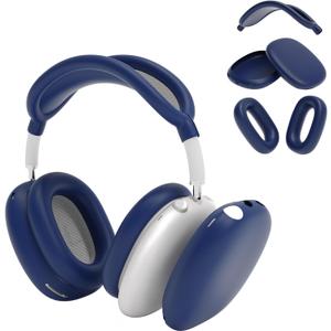 Cover Compatible with AirPods Max, Apple AirPod Max Ear Pad, Ear Cups and Headband Cover 3 in 1, Anti-Scratch Soft Silicone Headphone Accessories, Blue