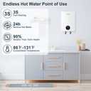 Tankless Water Heater, ECOTOUCH 27kW 240V Water Heater Electric Hot Water Heaters, Instant Hot Water with Self-Modulating, Up to 6.5GPM for 2-4 Point of Use, ETL Certified, ECO270S White