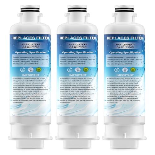 DA97-17376B Replacement for Samsung HAF-QIN/EXP, DA97-08006C, RF28R7201SR, RF28R7351SG, RF23M8070SG, RF23M8090SG Water Filters,Pack of 3