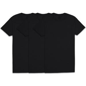 Fruit of The Loom Men's Crew Tee Undershirts, Moisture Wicking & Tag Free, Also Available in Big & Tall (X-Large, Black - 3 Pack)