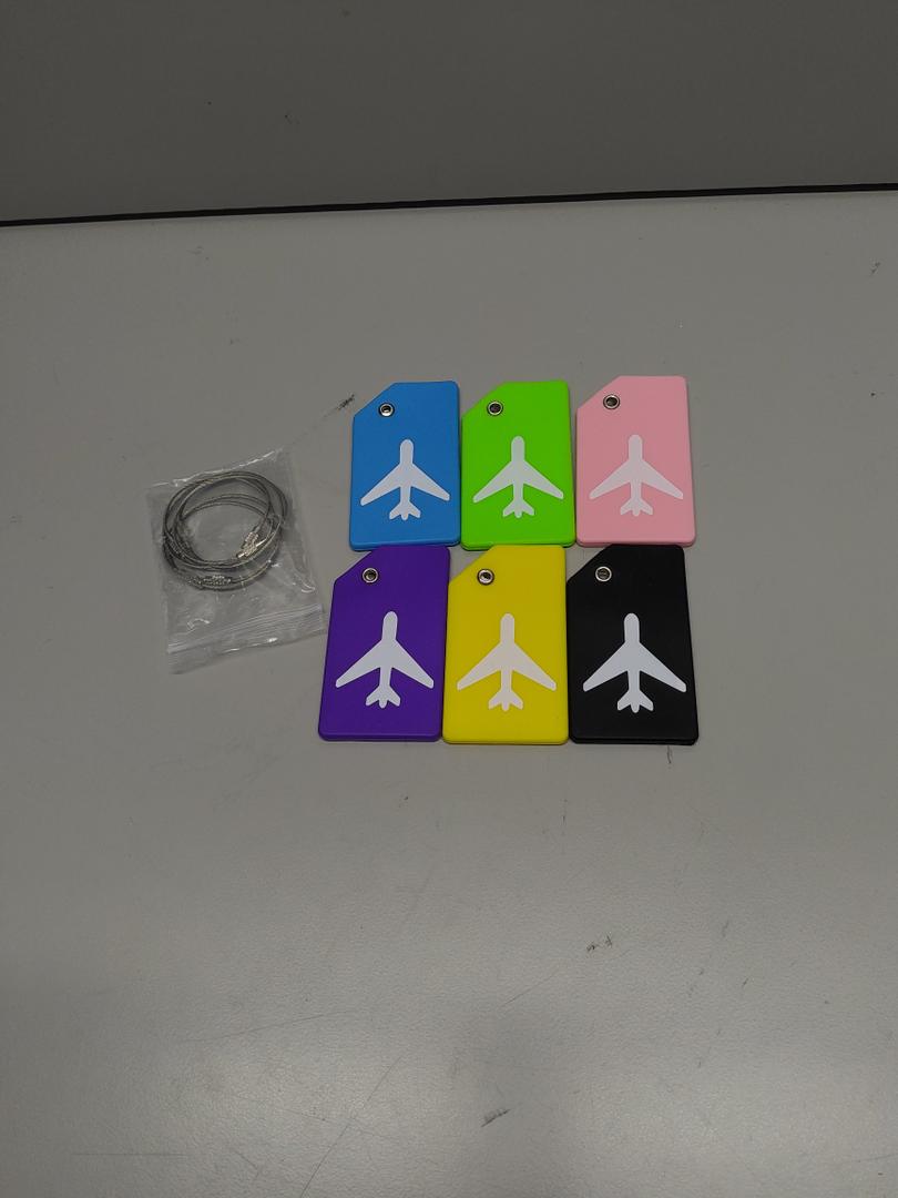 PATIKIL Silicone Luggage Tag, 5 Pcs Silicone Suitcase Tag Identifier Name ID Card Holder Privacy Protection with Stainless Steel Loop,