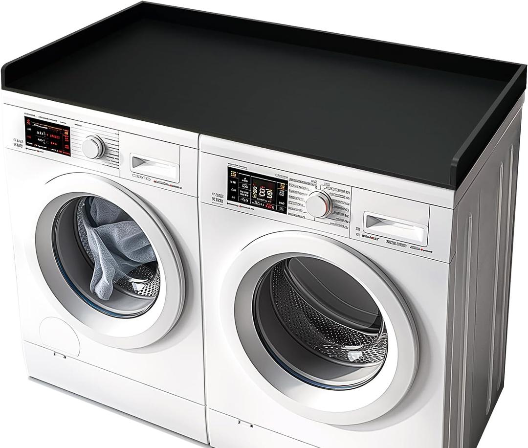 Bamboo Washer Dryer Countertop for Laundry Room Organization, Plus