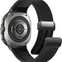 Magnetic Genuine Leather Watch Band Compatible with Google Pixel Watch 2 3 1 41mm Magnetic Buckle Design Adjustable Classic Wristbands Accessories Replacement Straps for Men and Women (A2 Black)