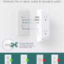 Addtam Surge Protector Outlet Extender, 6 Outlet Splitter with Night Light and 4 USB Wall Charger(2 USB-C Ports), Multi Plug Wall Outlet Power Strip for Home Office Dorm Room Essentials