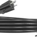 Replacement Power Cord 10 FT, 12 Gauge, 3 Prong, Heavy Duty, NEMA 5-15P, 15A 125V 1875W, ETL Listed (10FT)