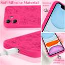ZIYE for iPhone 11 Case Flower Floral Pattern for Women Girls Slim Soft TPU Camera Protection Cute Cover Designed for iPhone 11 6.1 Inch Hot Pink