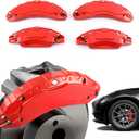 Caliper Covers Set of 4 Compatible with 2024 Tesla Model 3 Highland Accessories, 18 19 Inch Wheel Hub Front and Rear Brake Red Caliper Covers (Only Fit 2024 Tesla Model 3 Highland)