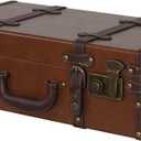 Retro Yellow Vintage Decorative Suitcase, Travel Style Storage Box, 24" Width, Medium