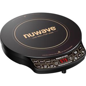 Nuwave Precision Induction Cooktop Gold, 12 Shatter-Proof Ceramic Glass Surface, Large 8 Heating Coil, Portable, 51Temp Settings 100F to 575F, 3 Wattage Settings 600, 900, and 1500 Watts
