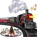 Christmas Train,Train Set for Kids Ages 4-8 Christmas Train Sets for Around The Tree,Electric Toys with Smokes Lights and Sound,Toddler Model Trains for 3 4 5 6 7 8+ Years Old Kids Gifts