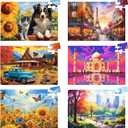 6 Packs 36 Large Piece Puzzle for Seniors,Dementia Alzheimer's Products Activities for Elderly Adults,Easy Puzzle Alzheimer’s Memory Cognitive Game Gift for Patient in Nursing Home with 6 Storage Bags