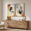 Large Framed Neutral Abstract Wall Art, Set of 2 Modern Canvas Prints Paintings Artwork for Walls, Minimalist Colorful Pictures for Living Room Bedroom Dining Room Hallway Lounge Wall Decor 24x36 In