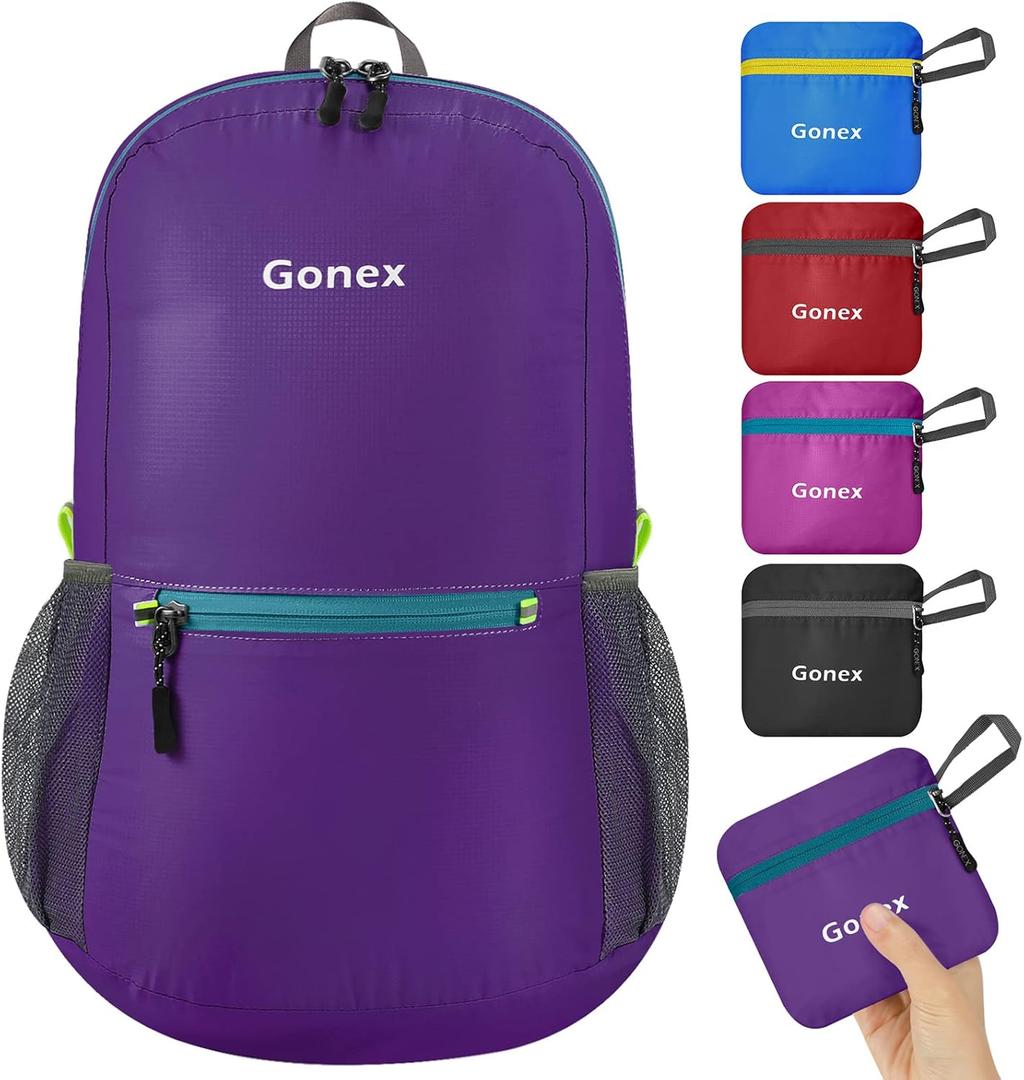 Gonex Ultra Lightweight Packable Backpack 20L Daypack Handy Foldable Camping Outdoor Travel Cycling Backpacking (Purple)
