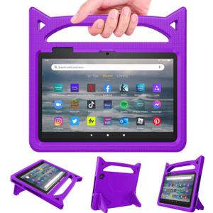 7inch Tablet Case for Kids, Lightweight Shockproof Kid-Proof Cover with Handle Stand for 7 inch Tablet Kids Case Incompatible iPad Samsung Lenove TCL Onn 7inch Tablet (Purple)