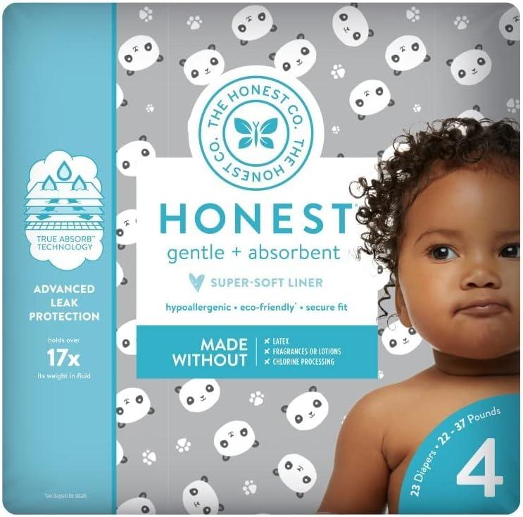 Honest, Diapers Pandas Size 4, 23 Count