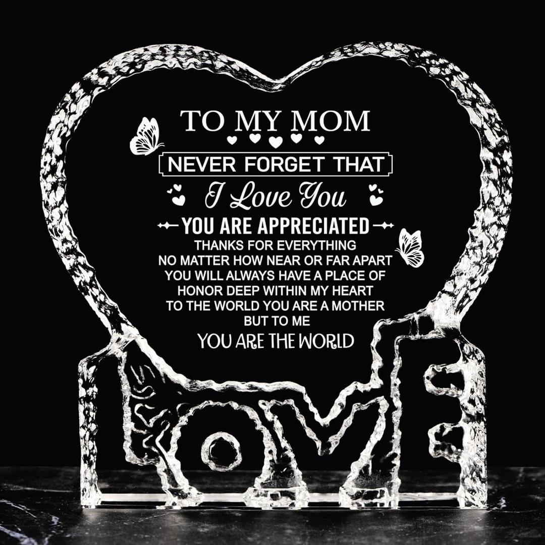 Ithmahco Christmas Crystal Gifts for Mom from Daughter Son, Mom Gifts from Daughters, Last Minute Christmas Presents for Moms, Sentimental Xmas Gift for Moms, Unique Crystal Gift for Mother Birthday