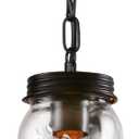 Glass Mason Jar Light Fixtures, 1-Light Kitchen Island Pendant Lighting Farmhouse Light Fixture Close to Ceiling Light for Kitchen Barn Farmhouse Dining Room Hallway Stairway