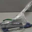 Floor Scrub Brush with Long Handle: 3 in 1 Heavy-Duty Floor Scrubber Brush with Squeegee for Cleaning Tile Bathroom Deck Kitchen Patio - Blue