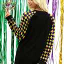 Mardi Gras Shirts for Women: Tuesday Long Sleeve Tshirt Carnival Graphic Tees Tops Funny Holiday Parade Outfits Black B