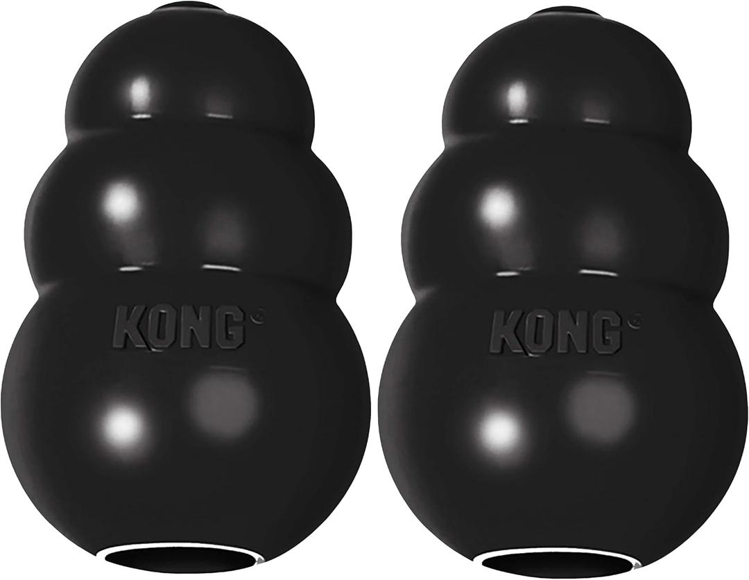 KONG Extreme Dog Toy - Fetch & Chew Toy - Treat-Filling Capabilities & Erratic Bounce for Extended Play Time Most Durable Natural Rubber Material - for Power Chewers - for Large Dogs (Pack of 2)