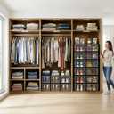 Kuject Activated Charcoal Shoe Organizer, 12 Pack XL Clear Plastic Stackable Shoe Storage Boxes, Sneaker Organizer Display Containers, Dustproof Shoe Case & Organization for Closet, Entryway, Black