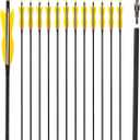 31" Carbon Hunting Arrows Archery Target Practice Arrows with 5" Turkey Feathers Spine 500 for Recurve Bow and Compound Bow(Pack of 12)