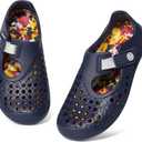 Water Shoes for Kids Swim Aqua Shoes Toddler Boys Girls Barefoot Sport Beach Pool Sandals Quick Dry Lightweight Breathable Slip on Sneakers (Toddler/Little Kid/Big Kid) (Dark Blue)