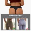 DEANGELMON Seamless Thongs for Women No Show Thong Underwear Women Comfortable Multiple Pack (Black, L)
