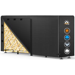 Zettum Firewood Rack Cover 8 Feet - 600D Wood Rack Cover Waterproof & Heavy Duty, 8 Foot Outdoor Log Pile Holder Covers Storage for 8FT Standard Fire Wood Rack Stands (96 x 24 x 49 Inch) (Black)