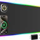 GIM RGB Gaming Mouse Pad with Simultaneous Charging for Phone & iWatch, LED Mouse Mat 800x300x4MM, 14 Light Modes, NonSlip Rubber Base, Computer Keyboard Mat for Gaming, 20W PD Adapter Included