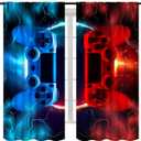 Boys Gaming Game Controller Blackout Curtains, Lightning Flame Blue  Colorful Window Treatments for Teens Kids Girls Bedroom  42x21 Inch 1pack