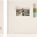 Premium Scrapbook Album with Window and Writing Space  100 Pages holds 500 Photos of Different Sizes  Wedding, Baby, Travel & Family Memories  13" x 11.6" - Oat