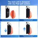 Lainergie 9-IN-1 Switch 2 Grip Case, Ergonomic Grip Hard Shell with Replaceable Grips [to fit All Hands Sizes], Dockable Handheld Shell Set for Nintendo Switch 2 2025, Neon Blue (L) + Neon Red (R)