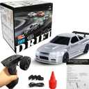 Mini RC Drift Car, 1:43 Scale 2.4GHz Full Proportional Drift RC Cars, 4WD High Speed Remote Control Car with LED Lights and Replaceable Tires, RTR Hobby Model Vehicle Toy Gift for Kids, Adults, Boys