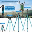 Victiv 72 inch Camera Tripod, Tall Tripod for Camera Cell Phone, Heavy Duty Camera Tripod Stand, Professional Aluminum Monopod, Compatible with Canon Nikon Sony DSLR Cameras - Blue