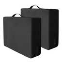 Foreard Stadium Seat Cushion 3.15 Inches Thick Portable with Handle Bleacher Cushions for Indoor Outdoor Events Waterproof Chair Pad (Black 2Pcs)