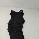 BEAGIMEG Women's Sexy Bodycon Sleeveless Ruched Mesh Club Party Midi Dress (Black, Large)