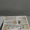 6 Pcs Christmas Ceramic Buildings Decoration, 4.4" to 9.4" White Christmas Tree & Houses Tealight Candle Holders Centerpiece Set for Winter Holiday Village Tabletop Mantel