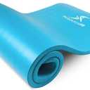 ProsourceFit Extra Thick Yoga and Pilates Mat  (13mm) or 1" (25mm), 71-inch Long High Density Exercise Mat with Comfort Foam and Carrying Strap (Aqua)