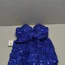 ODIZLI Women's Spaghetti Straps Sparkly Sequins A Line Swing Party Nightclub Dance Mini Dress Above Knee Length