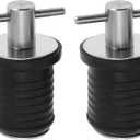2 Pcs Boat Drain Plug With T Handle - Snap Rubber Plugs With Brass/Stainless Steel Handle - Marine Twist Accessories