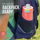 Ello Kids Colby 12oz Stainless Steel Insulated Water Bottle with Straw and Built-In Silicone Coaster Carrying Handle and Leak-Proof Locking Lid for School Backpack, Lunchbox, and Outdoor Sports