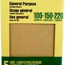 3M Aluminum Oxide Sandpaper, 5 Sheets, Assorted Grit 100-150-220, 9-in x 11-in, Multi-Purpose Abrasive Sanding Paper, For General Purpose Sanding On Paint, Wood and Metal (9005NA)