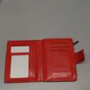 Small Wallet Women RFID Blocking PU Leather Bifold Compact Card Holder Wallet for Women with Zipper Coin Pocket 4 ID Window (Red Wine)