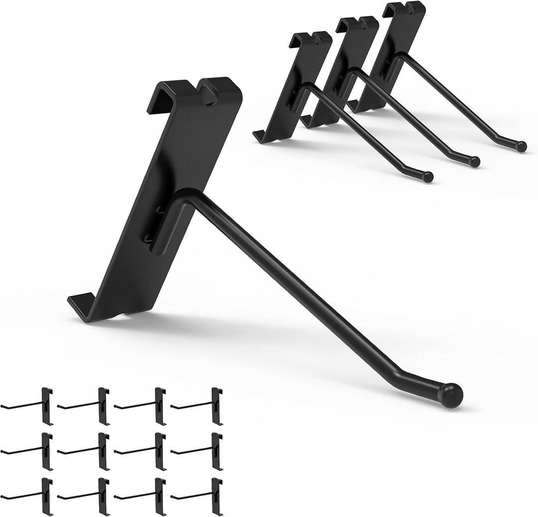 HUHOLE Gridwall Hooks 4 Inch, 32PC Display Hook for Grid Wall, Hooks for Grid Wall Panel, Black