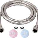 TRIPHIL Kink-free Shower Hoses 118" Extra-long Handheld Shower Head Hose Replacement Flexible Metal Tube Extension Anti-twist Brass Connectors Stainless Steel Brushed Nickel