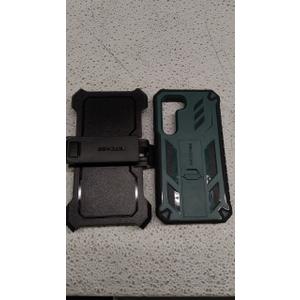 FNTCASE for Samsung Galaxy S24-FE Case: Dual Layer Military Grade Drop Protection Cell Phone Cover with Belt-Clip Holster | Shockproof Rugged Durable Heavy Duty Protective Bumper Tough (Green)