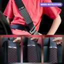 Ziciner 2PCS Leather Seat Belt Cover, Sparkling Rhinestone Seat Belt Covers for Women, Soft Harness Pads Strap Helps Protect Your Neck & Shoulder, Auto Interior Accessories for Adult Kid (Gray)