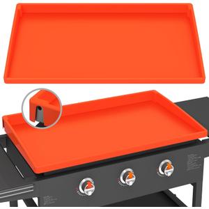 Silicone Griddle Mat Cover for Blackstone - 28 Inch True All-Encompassing Coverage Heavy Duty Food Grade Grill Buddy Mat, All Season Cooking Surface Protective Cover (28 Inch(Except XL PRO Series and Drop-In Griddles), Orange)